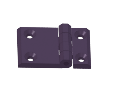 Zawias 58x40 CZARNY 4 otwory poliamid SSOB