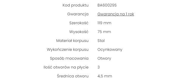 Zawias sprężynowy wahadłowy barowy 119x75mm ocynk - obrazek 3