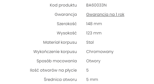 Zawias sprężynowy wahadłowy barowy 148x123mm chrom - obrazek 3