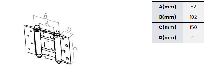 Zawias sprężynowy wahadłowy barowy 184x150mm ocynk - obrazek 2