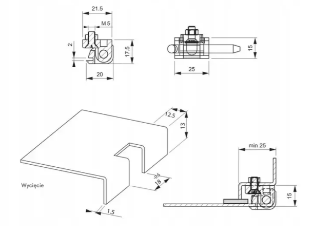 Delrin Pl Zawias narożny 15x25mm pręcik delrin panel 1,5mm - Dystrybutor ...