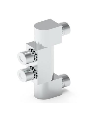 Zawias boczny 16x80x20mm 4 otwory mosiądz chrom