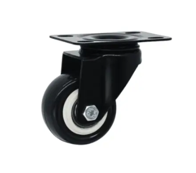 Koło skrętne PVC 50mm do 40 kg płyta czarny bieżnik